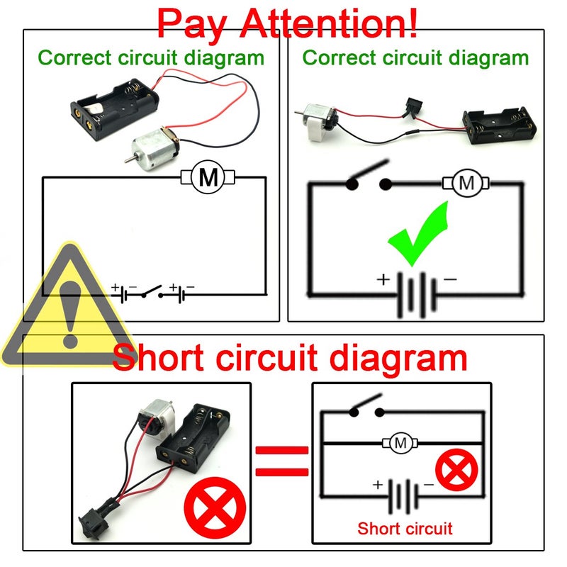 EUDAX 18 Set DC Motors Kit,Mini Electric 1.5-3V 24000RPM Hobby Motor with 252Pcs Plastic Gears,2 x AA Battery Holder,Wires for STEM DIY Toy - Image 2